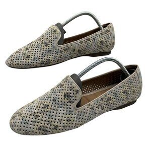Kelly & Katie Womens 8.5 Perforated Suede Multicolor Loafers Casual Spring Flats